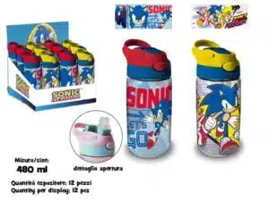 Sonic Plastic Water Bottle With Straw 480ml