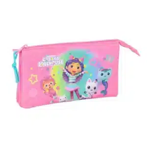 Triple Pencil Case Gabby's Dollhouse Confetti