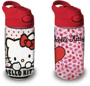 Hello Kitty Plastic Water Bottle With Straw 480ml