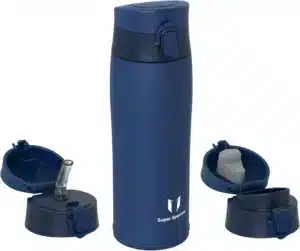Super Sparrow Enjoy Series 500ml Oxford Blue Dual Cap (Sports Lid + Straw Lid)