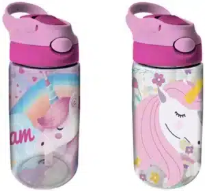 Unicorn Plastic Water Bottle With Straw 480ml