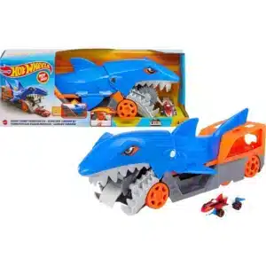Hot Wheels Shark Chomp Transporter Playset With One 1:64 Scale Car