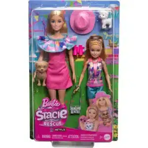 Barbie & Stacie Sister Doll Set With 2 Pet Dogs & Accessories