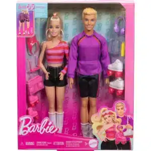 Barbie Fashionistas 2 Doll & 6 Accessories Set, Roller-Skating Theme, 65th Anniversary