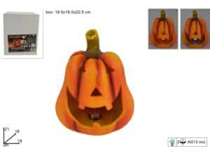 Light-up Halloween Ceramic Pumpkin 21cm