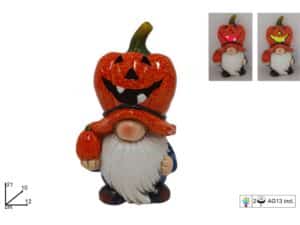 Light-up Halloween Gnome With Pumpkin Hat  21cm