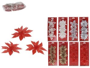 Set 3 Flowers Clip 9cm 8 Assorted