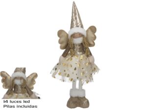 Christmas Light-Up Angel 14 Led Gold 20x16x44cm