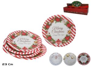 Set 5 Christmas Themed Disposable Paper Plates 23cm 3 Assorted models