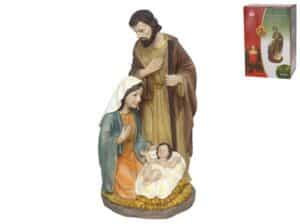 Family Nativity With Manger 10.5x9.5x21cm