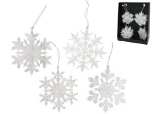 Transparent Snowflake Pendant 15cm 4 Assorted