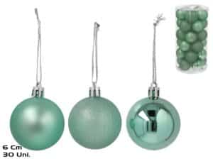Box Of 30 Balls 6cm 3 Assorted Water Green