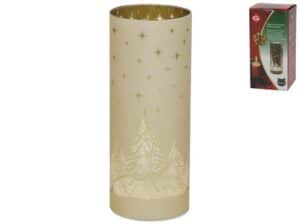 Gold Christmas Lantern With 15 Led's  8x8x20cm