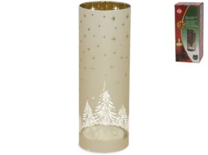 Lantern With 20 Led's Xmas 9x9x25cm Gold