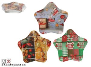 Christmas Decorative Plastic Star Shaped Trays 34.5cm 3 Assorted