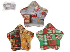 Christmas Decorative Plastic Star Shaped Tray 23cm 3 Assorted