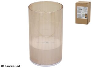 Gold 10 Led Candle Holder 9x15.5cm