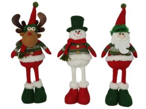 Christmas Green And Red Standing Figures 12x6x40cm