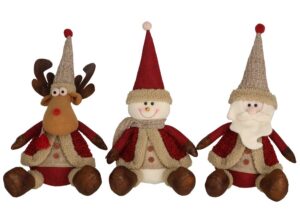 Christmas Classic Sitting Dolls 18x18x38cm 3 Assorted
