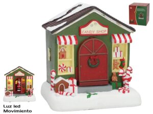 Candy Christmas House With Led 15.2x14x1cms