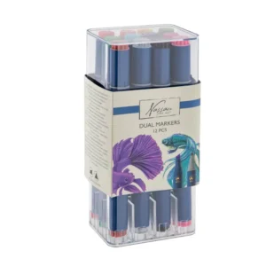 Set of 12 Colour markers Nassau Fine Art in a transparent GRAFIX box