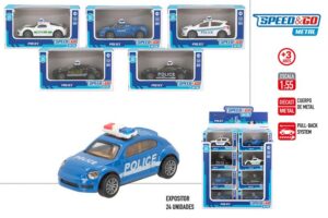 Speed & Go Metal Police Vehicles  1:55