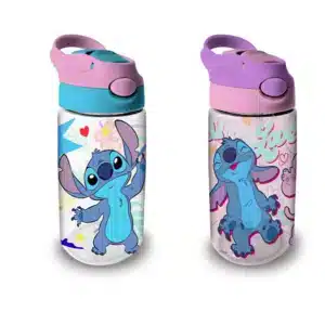 Stitch Transparent Water Bottle With Straw 480ml