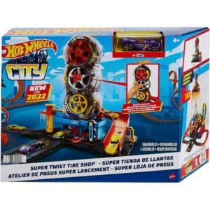 Hot Wheels City Super Twist Tyre Shop Playset And Car