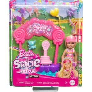 Barbie Chelsea Doll & Lollipop Stand, 10-Piece Toy Playset With Accessories