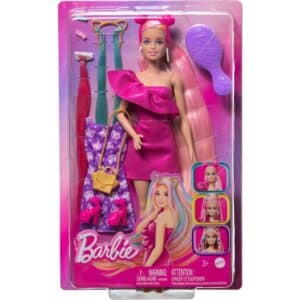 Barbie Fun & Fancy Hair Doll With Extra-Long Colorful Blonde Hair And Styling Accessories