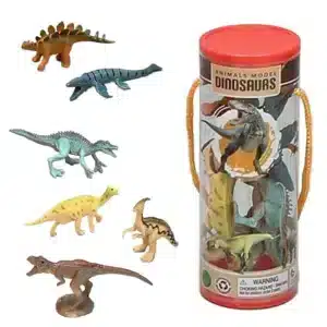 Pack of 6 7cm Dinosaurs In PVC Tube