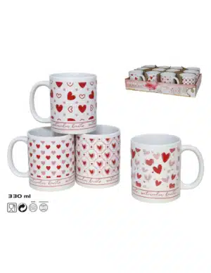 Love Ceramic Mug 330ml Stoneware 4 Assorted