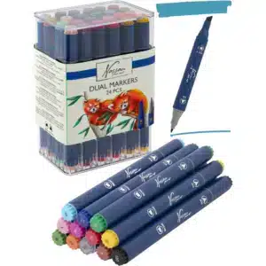 Nassau Round Dual Markers, 24pcs