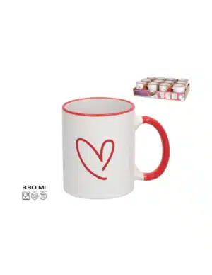 Ceramic Mug 330ml Heart Stoneware