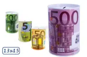 Metal Money Box Euro 13x15cms