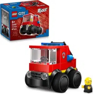 LEGO City Rides – Fire Engine Toy - Emergency Vehicles Building Set w/a Firefighter Junior Minifigure