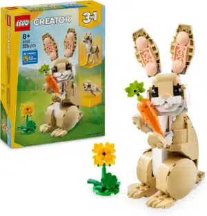 LEGO Creator 3in1 Cute Bunny Toy - Animal Figure Transforms into a Llama or Seal Toy - Creative Birthday Gift for 8+ Year Old Girls & Boys -