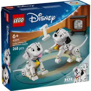 LEGO ǀ Disney Lucky & Penny 101 Dalmatians Puppies Toy - Play & Display Animal Figures with Movable Heads, Legs & Tails - incl. a Bone and TV