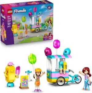 LEGO Friends Ice Cream & Balloon Stand - Toy Shop w/a Bike, 2 Mini Dolls, Play Food Accessories & Ice Pop Mascot