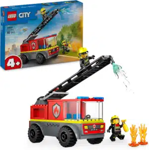 LEGO City Fire Engine with Ladder Toy for Toddlers - Vehicle Set with a Truck and 2 Firefighter Minifigures
