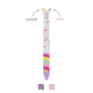 Legami Unicorn Two-Colour Ballpoint Pen - Pink & Purple