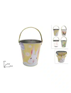 Easter Metal Bucket with Handle