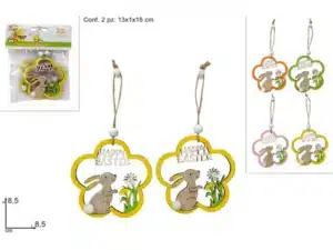 Wooden Hanging Bunnies Set of 2