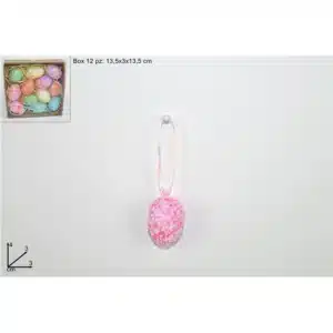 Easter Coloured Hanging Decorative Eggs Set 12pz