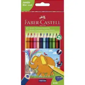 Faber Castell Jumbo Triangular Colouring Pencils 12pieces