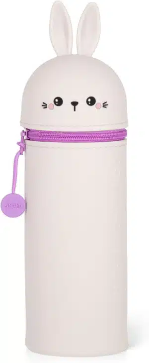 Legami - 2 in 1 Soft Silicone Kawaii Bunny Pencil Case - Zipper Closure