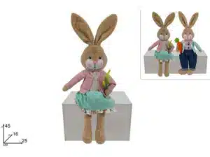 Dressed Up Sitting Rabbit  54cm - 2 Assorted