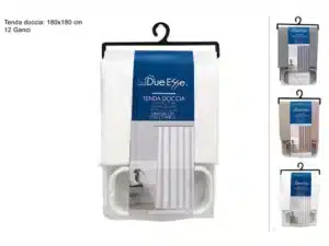 Shower Curtain 180x180 Cm + 12 Rings