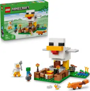 LEGO Minecraft Chicken Farm Minifigure, Baby Zombie & Fox Mob Figures - Gamer Decor -