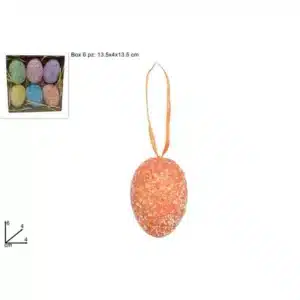 Decorative Coloured Easter Hanging Eggs x6 Pieces